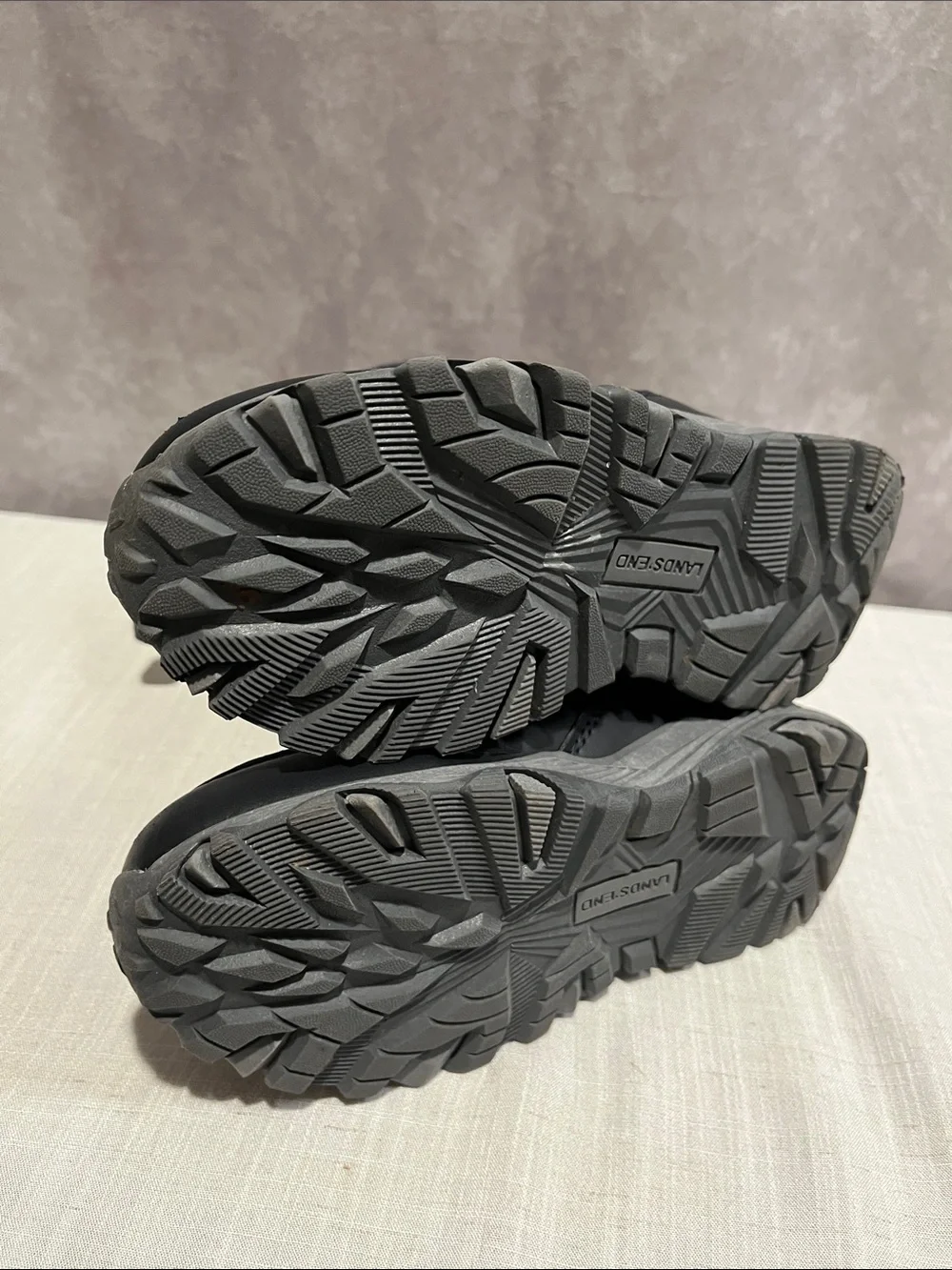 Lands’ End Winter Snow Boots with Easy Hook-and-Loop Closures dark navy size 11